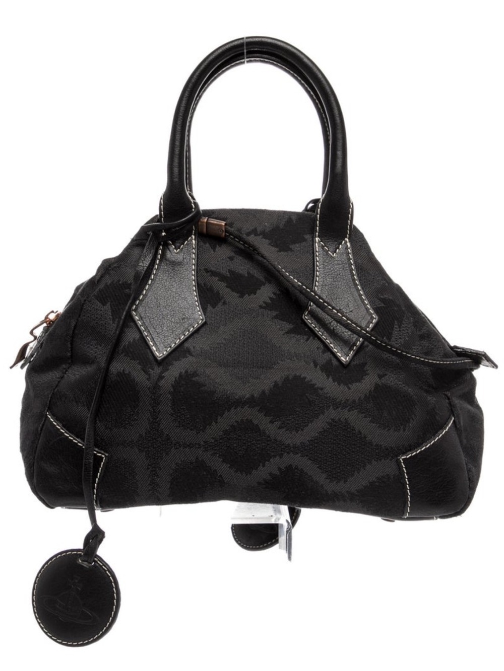 Rare Vintage Vivienne Westwood Black Patterned Top Handle Satchel w/dustbag!